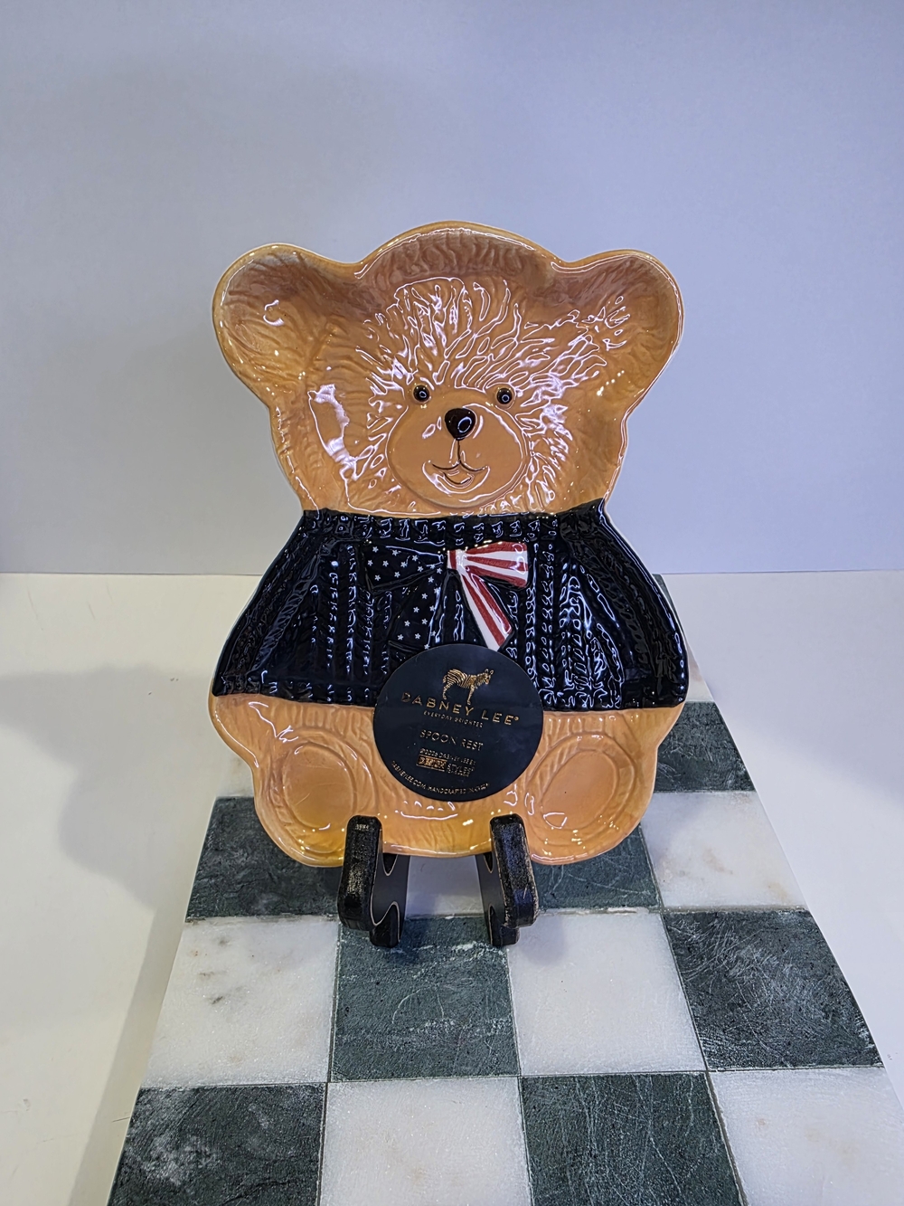 New!Dabney Lee Ceramic Teddy Bear Spoon Rest - Kitchen Decor.